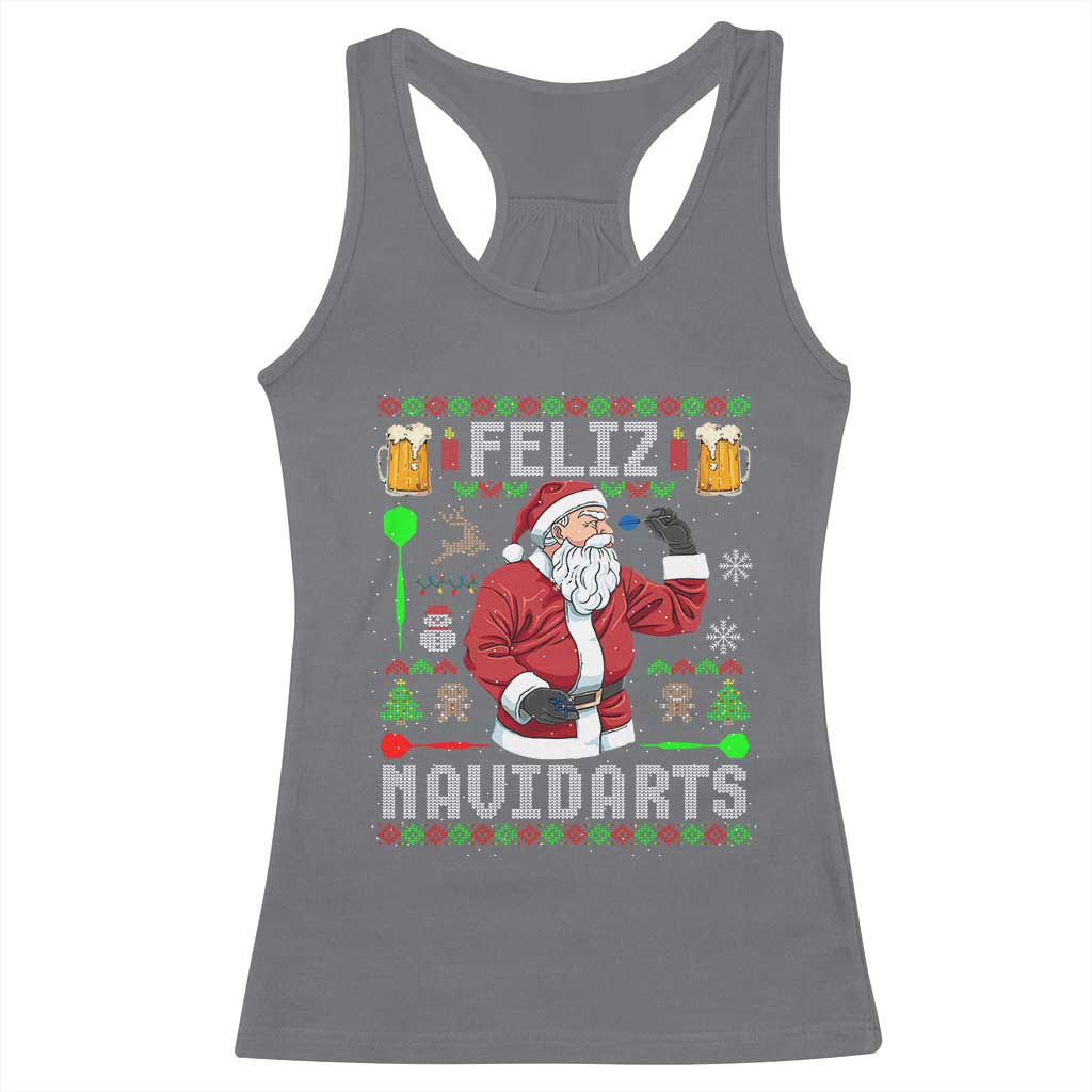Christmas Dart Lover Racerback Tank Top Feliz Navidarts Santa Navidad Ugly Sweater