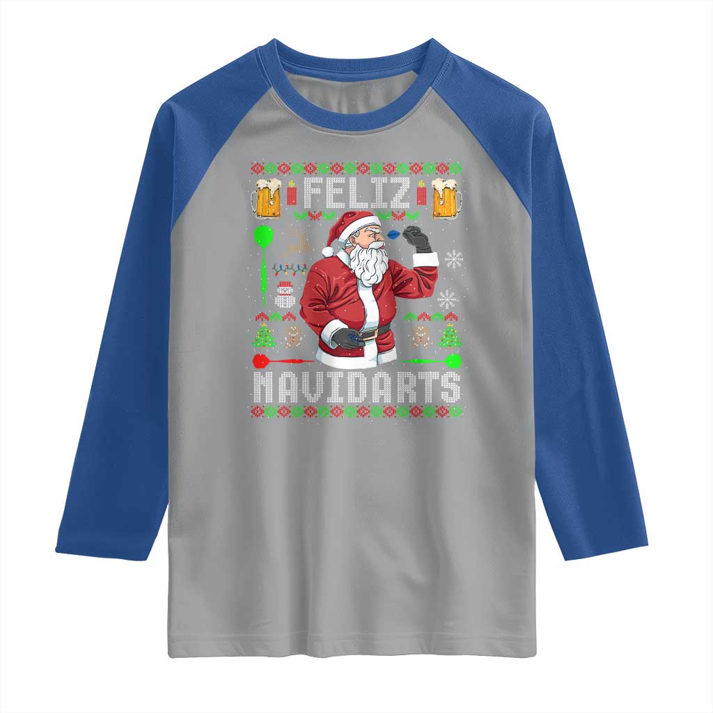 Christmas Dart Lover Raglan Shirt Feliz Navidarts Santa Navidad Ugly Sweater