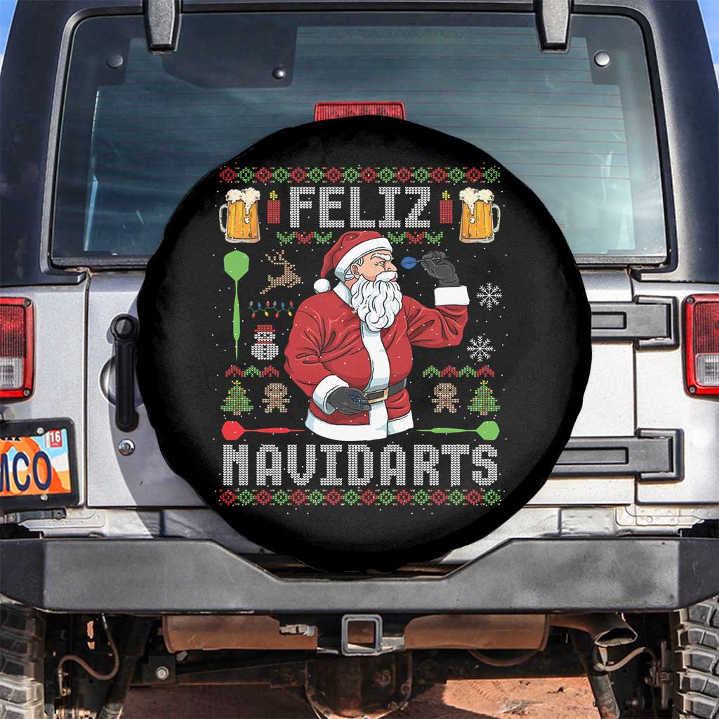 Christmas Dart Lover Spare Tire Cover Feliz Navidarts Santa Navidad Ugly Sweater