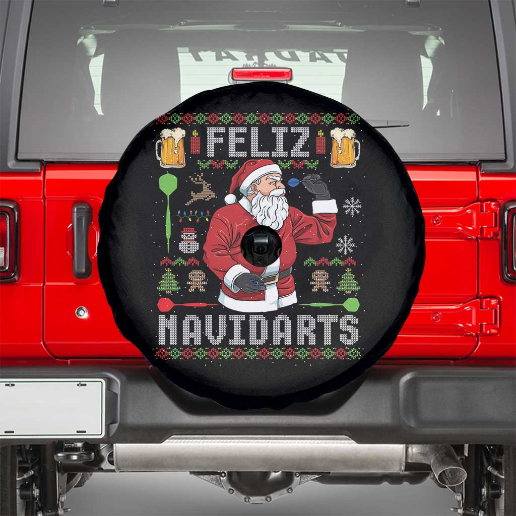Christmas Dart Lover Spare Tire Cover Feliz Navidarts Santa Navidad Ugly Sweater