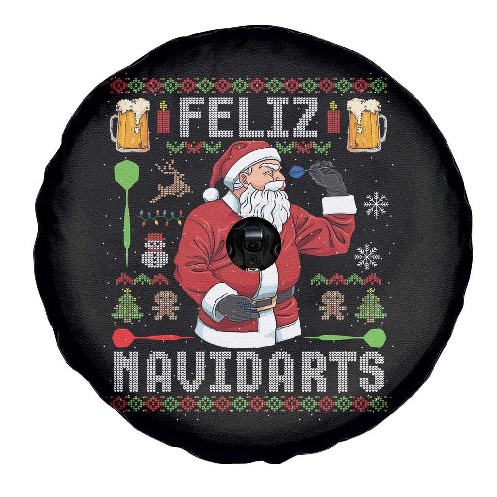 Christmas Dart Lover Spare Tire Cover Feliz Navidarts Santa Navidad Ugly Sweater