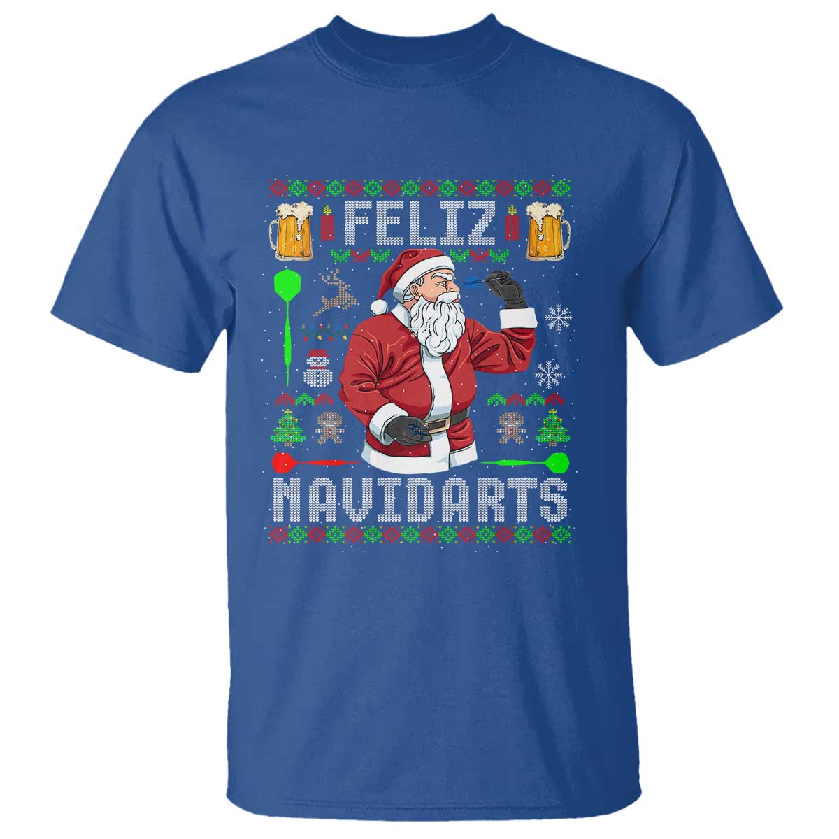 Christmas Dart Lover T Shirt Feliz Navidarts Santa Navidad Ugly Sweater - Wonder Print Shop