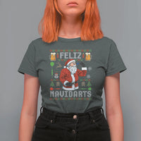 Christmas Dart Lover T Shirt For Women Feliz Navidarts Santa Navidad Ugly Sweater - Wonder Print Shop