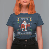 Christmas Dart Lover T Shirt For Women Feliz Navidarts Santa Navidad Ugly Sweater - Wonder Print Shop