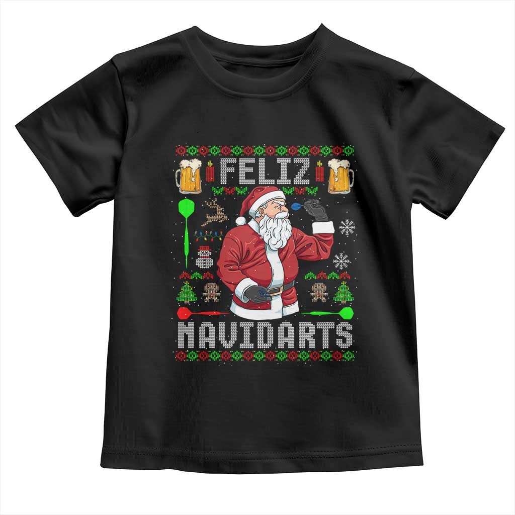 Christmas Dart Lover Toddler T Shirt Feliz Navidarts Santa Navidad Ugly Sweater