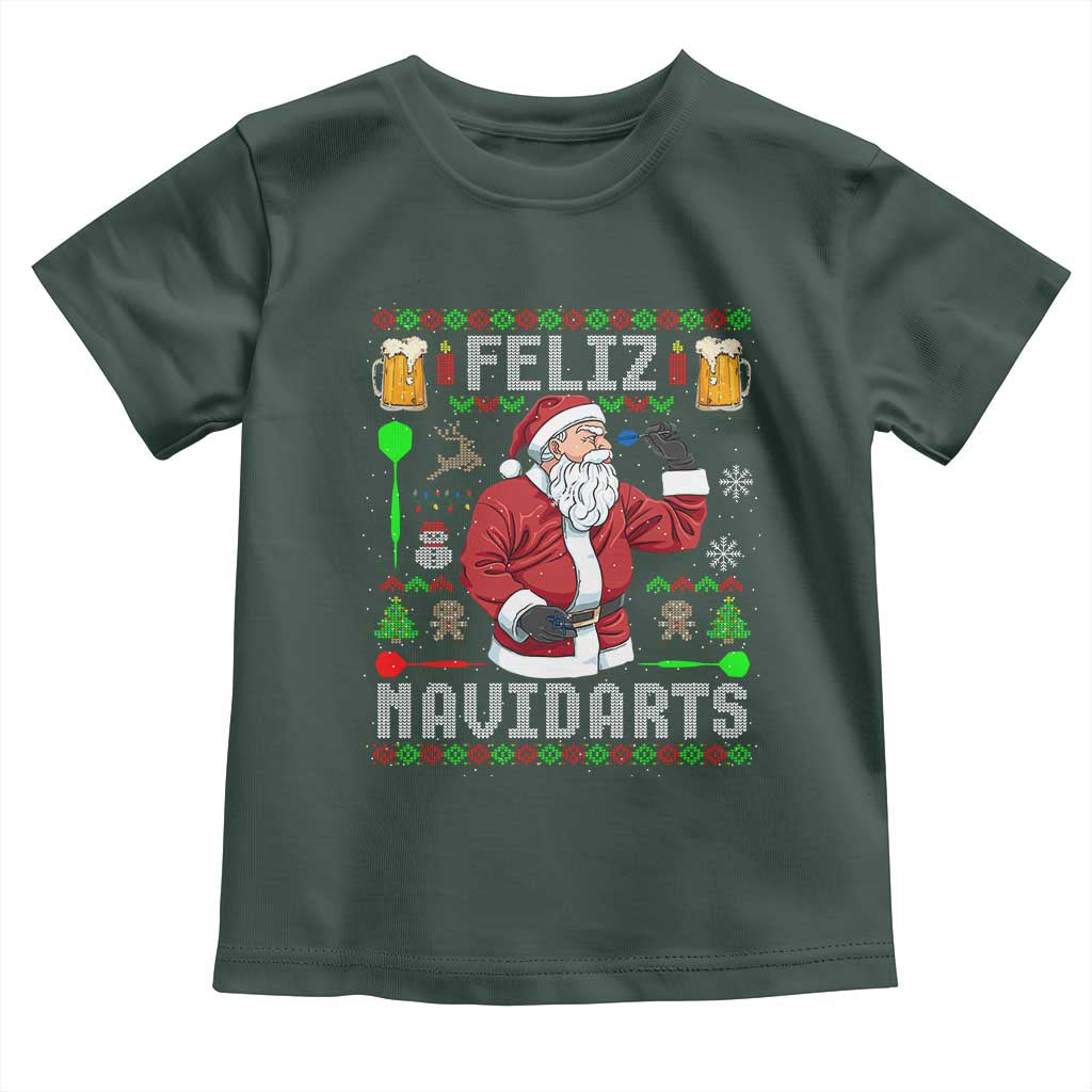 Christmas Dart Lover Toddler T Shirt Feliz Navidarts Santa Navidad Ugly Sweater