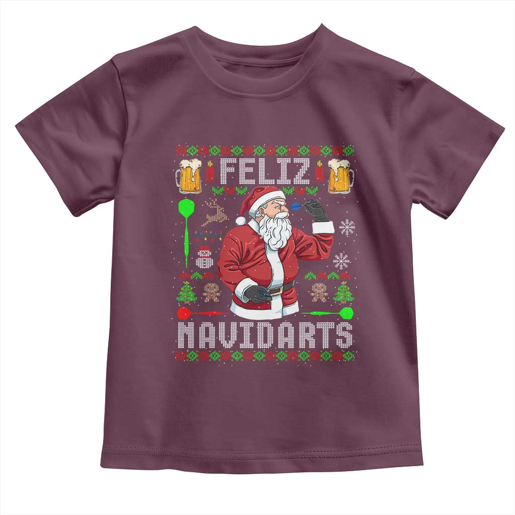 Christmas Dart Lover Toddler T Shirt Feliz Navidarts Santa Navidad Ugly Sweater