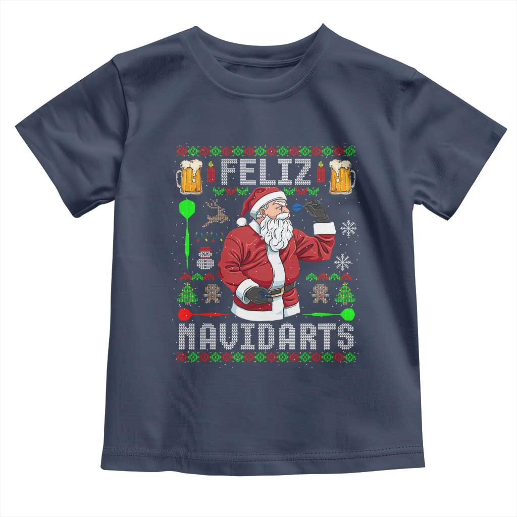 Christmas Dart Lover Toddler T Shirt Feliz Navidarts Santa Navidad Ugly Sweater