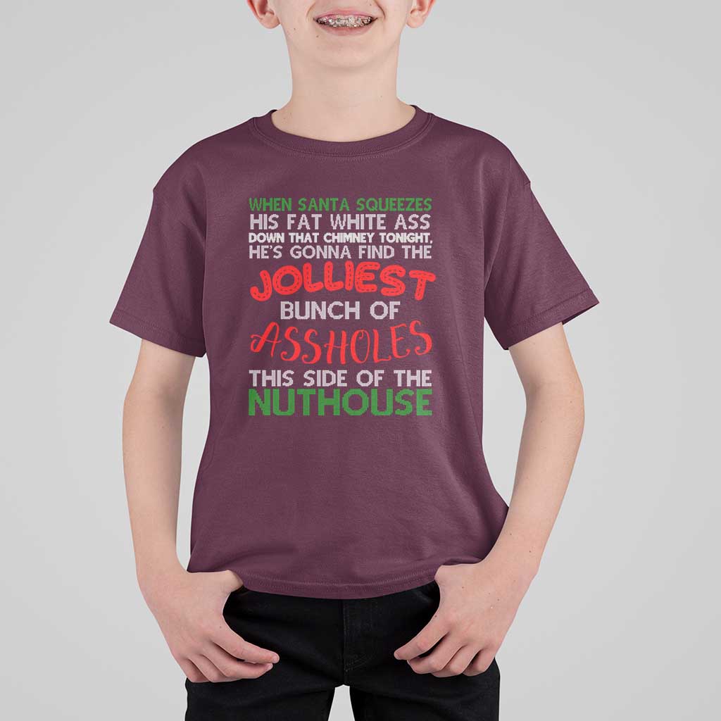 Funny Christmas Movie T Shirt For Kid Jolliest Bunch of Assholes This Side of The Nuthouse Xmas Vacation - Wonder Print Shop