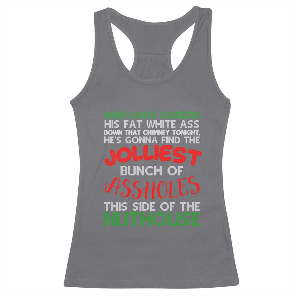 Funny Christmas Movie Racerback Tank Top Jolliest Bunch of Assholes This Side of The Nuthouse Xmas Vacation