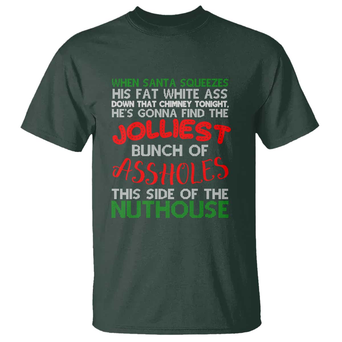 Funny Christmas Movie T Shirt Jolliest Bunch of Assholes This Side of The Nuthouse Xmas Vacation - Wonder Print Shop