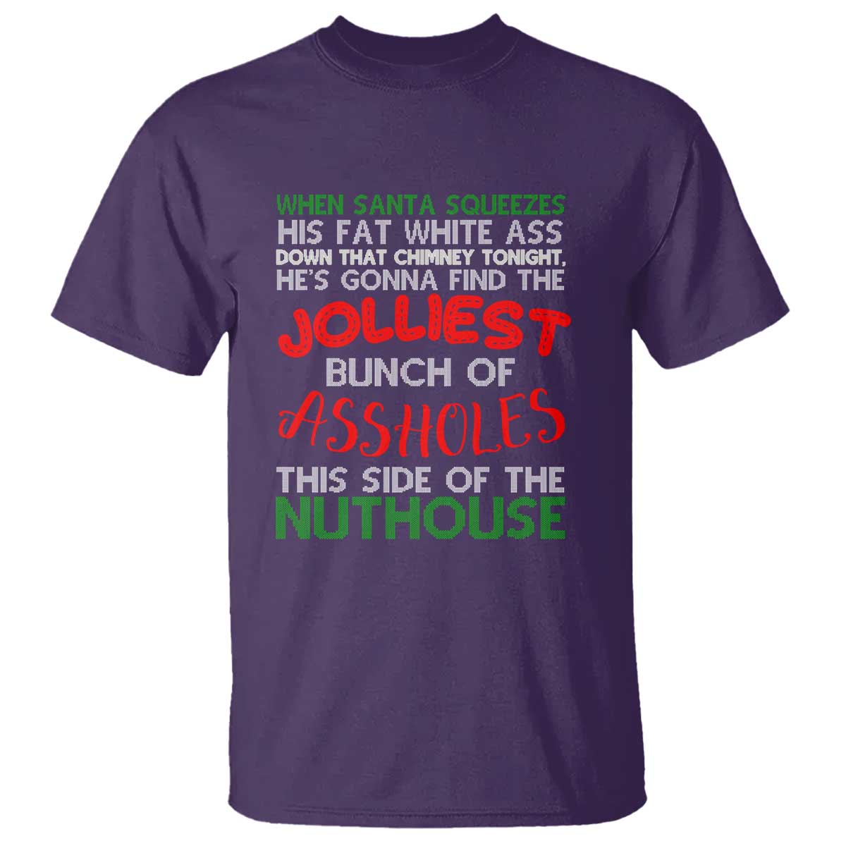 Funny Christmas Movie T Shirt Jolliest Bunch of Assholes This Side of The Nuthouse Xmas Vacation - Wonder Print Shop