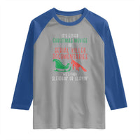 Funny Christmas Sleigh Or Slay Raglan Shirt Xmas Movies Or Serial Killer Documentaries Either Sleighing Or Slaying