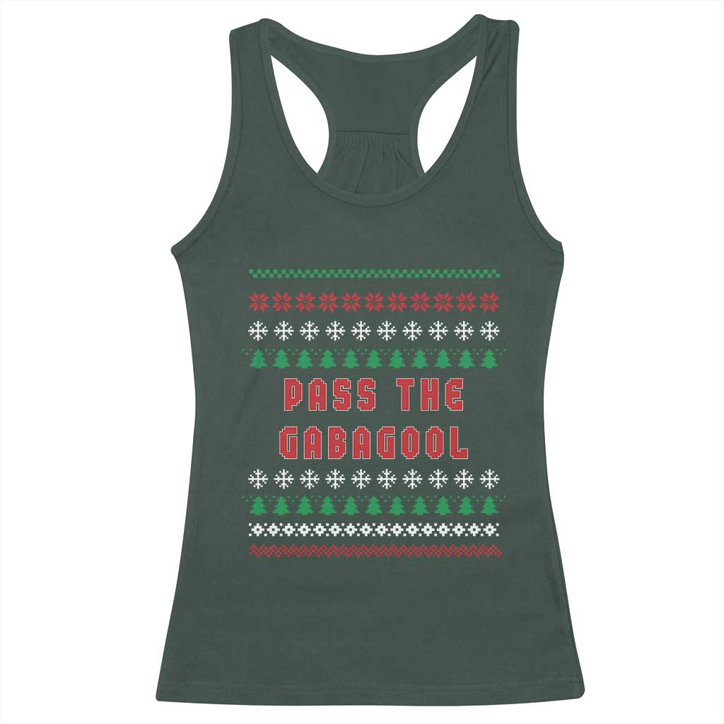 Pass The Gabagool Christmas Racerback Tank Top Funny Italy Xmas Italian French Pork Lover Ugly Sweater