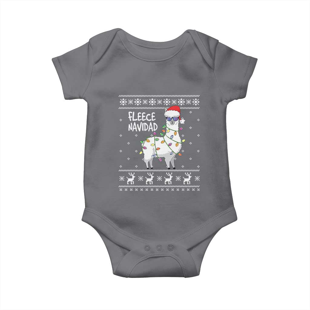Funny Llama Christmas Baby Onesie Fleece Navidad Feliz Merry Xmas Ugly Sweater
