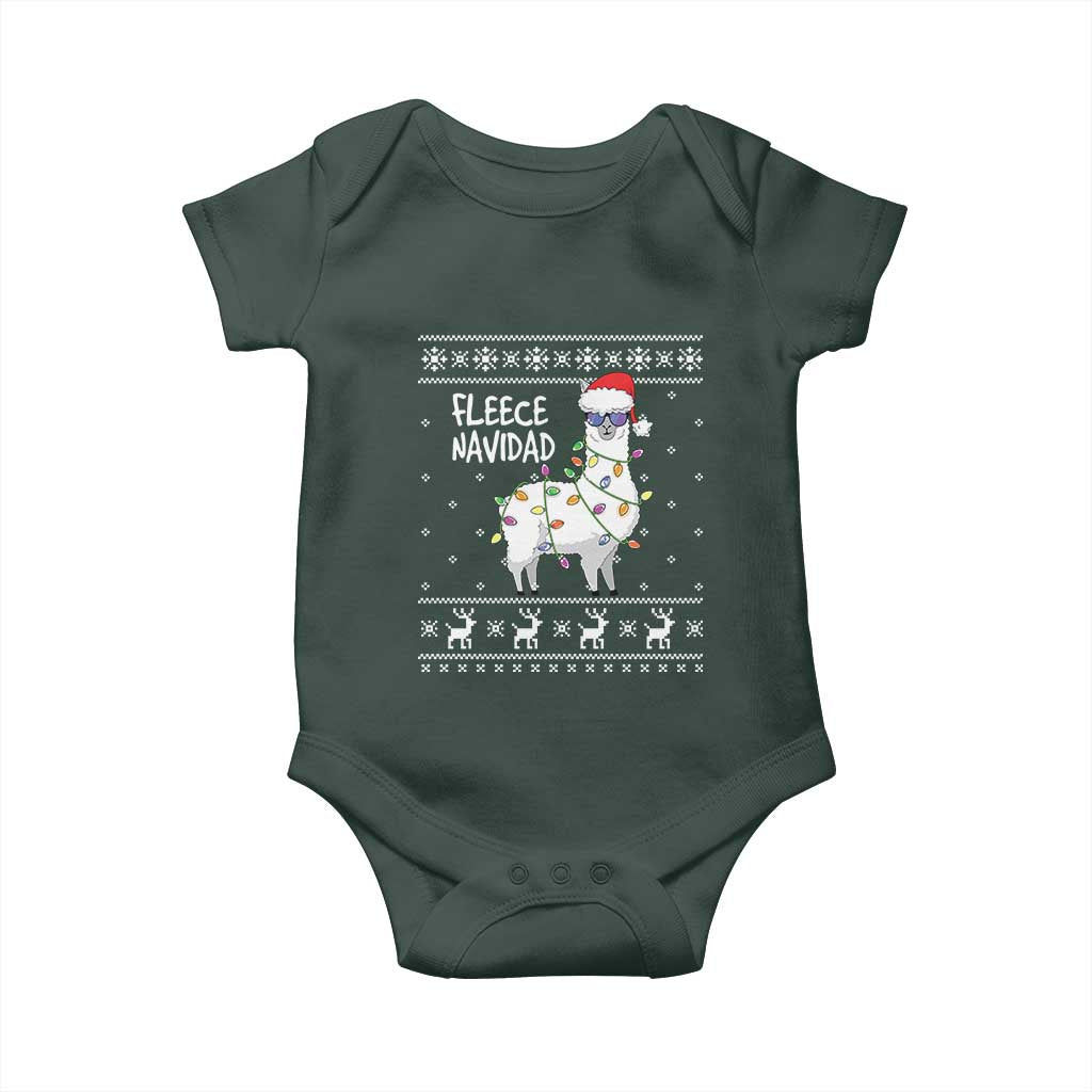 Funny Llama Christmas Baby Onesie Fleece Navidad Feliz Merry Xmas Ugly Sweater