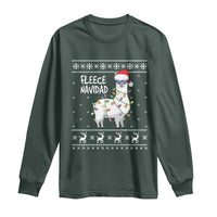 Funny Llama Christmas Long Sleeve Shirt Fleece Navidad Feliz Merry Xmas Ugly Sweater