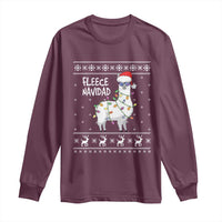 Funny Llama Christmas Long Sleeve Shirt Fleece Navidad Feliz Merry Xmas Ugly Sweater