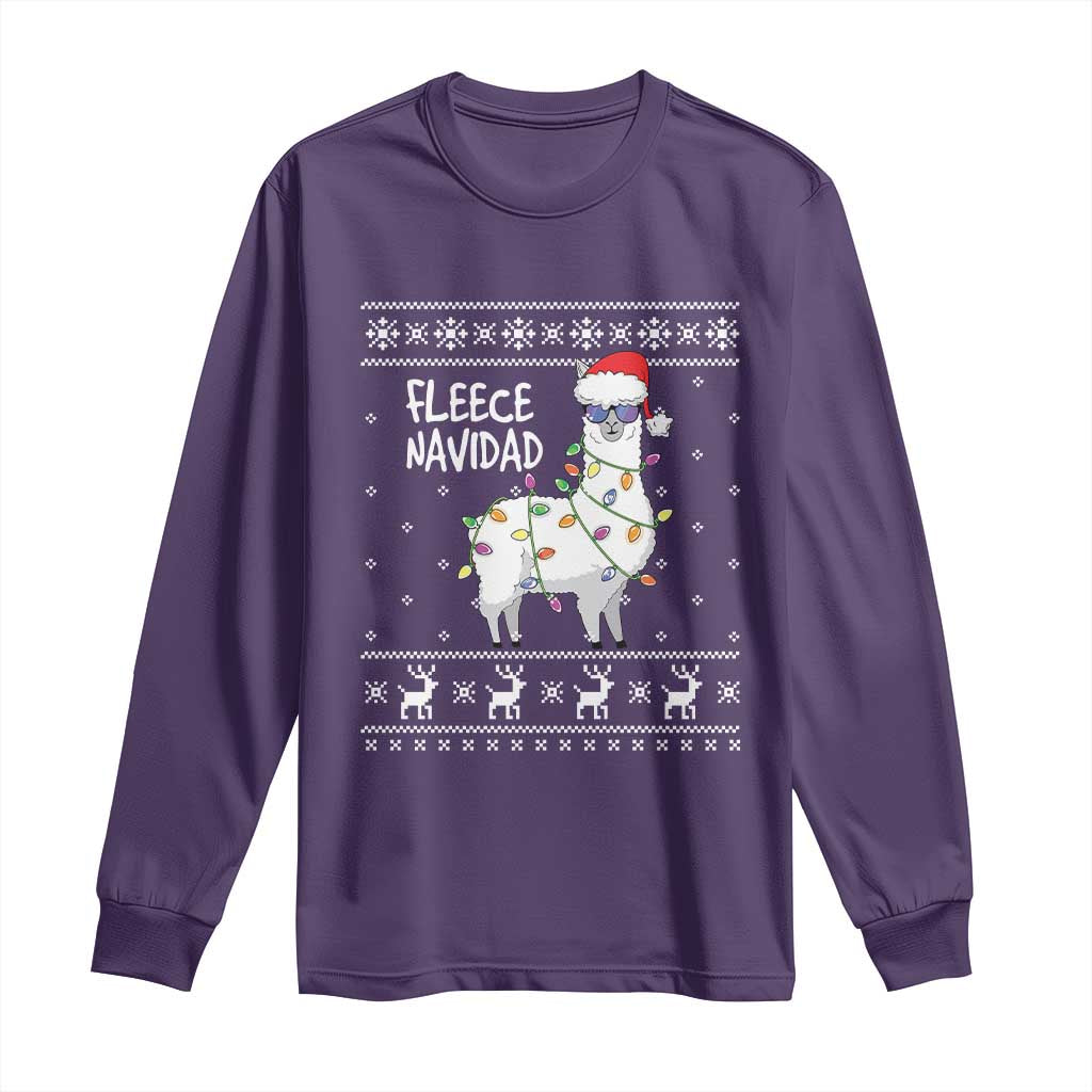 Funny Llama Christmas Long Sleeve Shirt Fleece Navidad Feliz Merry Xmas Ugly Sweater