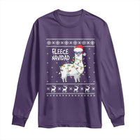 Funny Llama Christmas Long Sleeve Shirt Fleece Navidad Feliz Merry Xmas Ugly Sweater