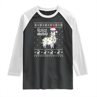 Funny Llama Christmas Raglan Shirt Fleece Navidad Feliz Merry Xmas Ugly Sweater