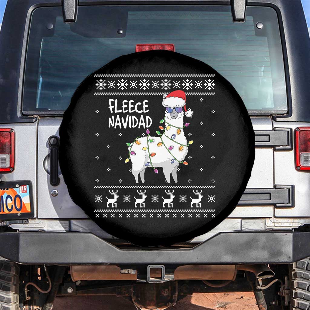 Funny Llama Christmas Spare Tire Cover Fleece Navidad Feliz Merry Xmas Ugly Sweater