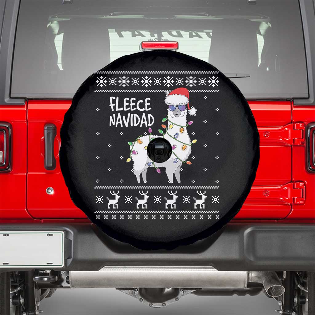 Funny Llama Christmas Spare Tire Cover Fleece Navidad Feliz Merry Xmas Ugly Sweater