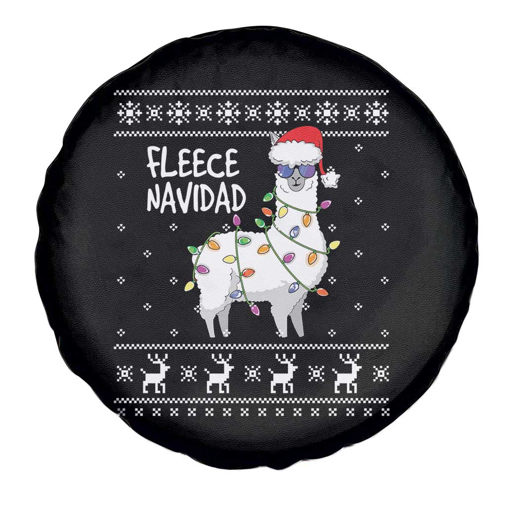 Funny Llama Christmas Spare Tire Cover Fleece Navidad Feliz Merry Xmas Ugly Sweater