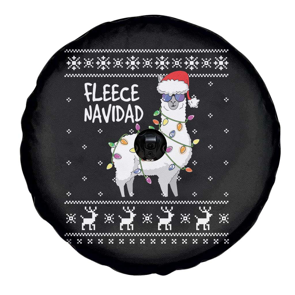 Funny Llama Christmas Spare Tire Cover Fleece Navidad Feliz Merry Xmas Ugly Sweater