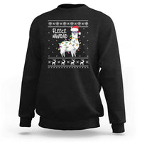 Funny Llama Christmas Sweatshirt Fleece Navidad Feliz Merry Xmas Ugly Sweater - Wonder Print Shop