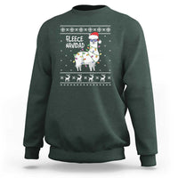 Funny Llama Christmas Sweatshirt Fleece Navidad Feliz Merry Xmas Ugly Sweater - Wonder Print Shop