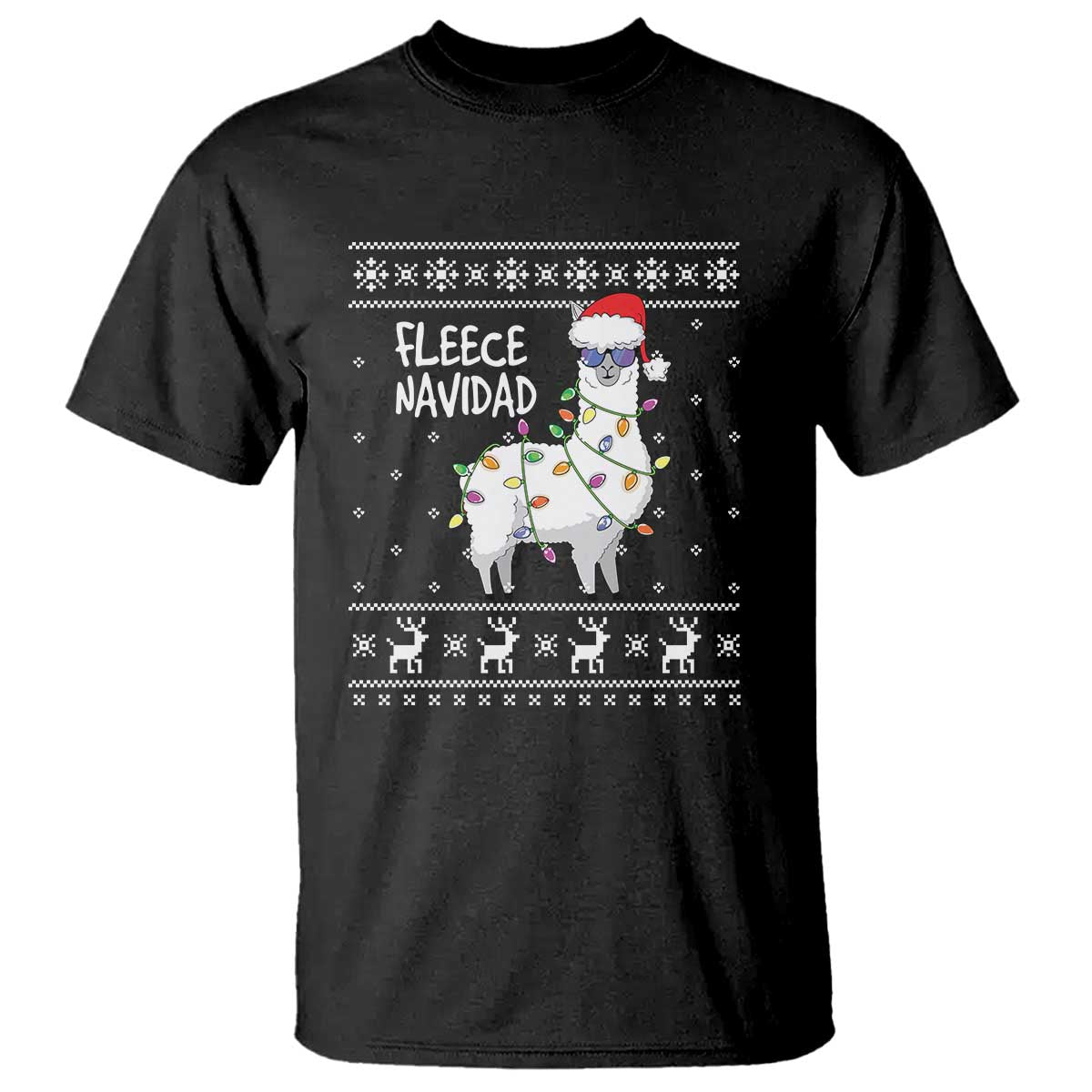 Funny Llama Christmas T Shirt Fleece Navidad Feliz Merry Xmas Ugly Sweater - Wonder Print Shop