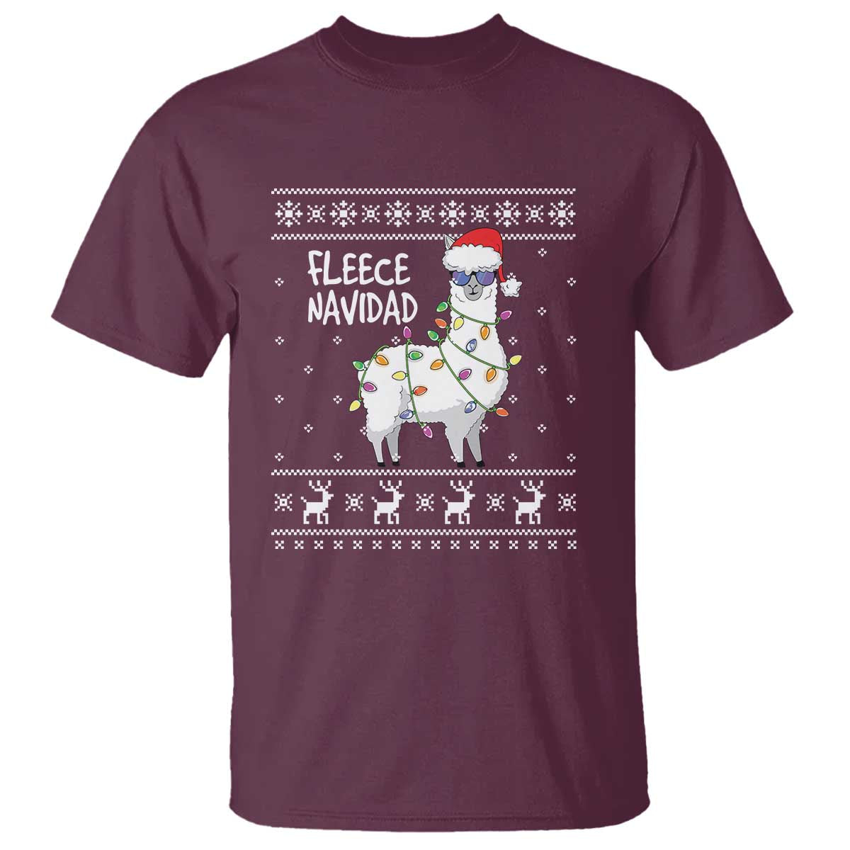Funny Llama Christmas T Shirt Fleece Navidad Feliz Merry Xmas Ugly Sweater - Wonder Print Shop