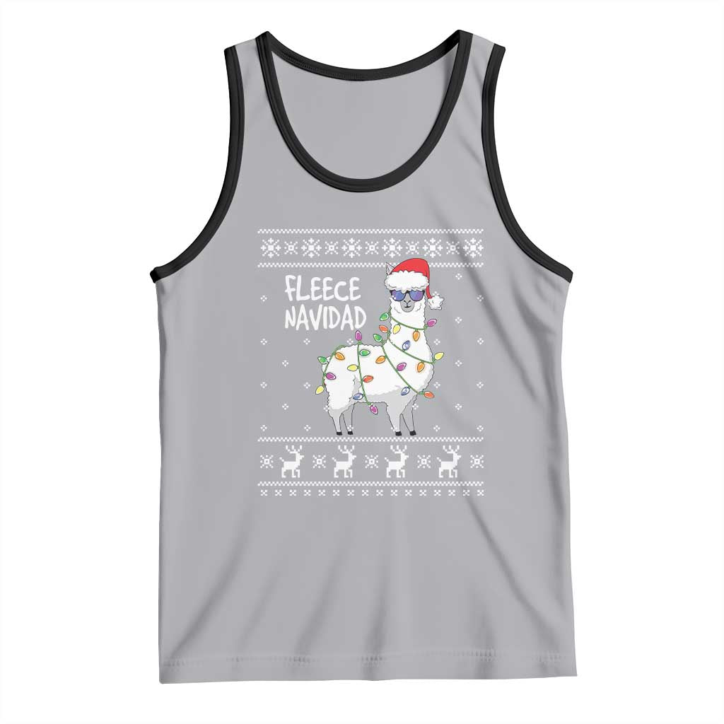 Funny Llama Christmas Tank Top Fleece Navidad Feliz Merry Xmas Ugly Sweater