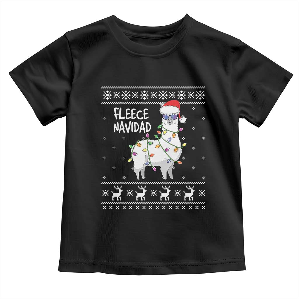 Funny Llama Christmas Toddler T Shirt Fleece Navidad Feliz Merry Xmas Ugly Sweater