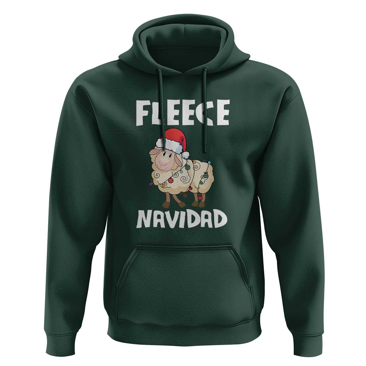 Funny Christmas Sheep Hoodie Fleece Navidad Feliz Spanish Merry Xmas