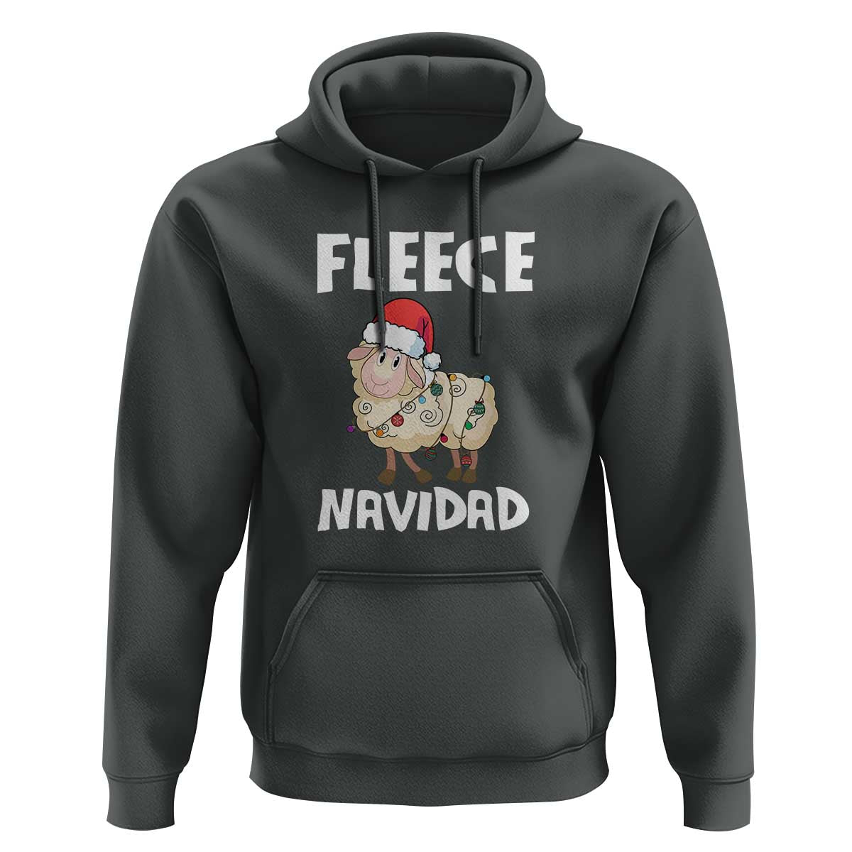Funny Christmas Sheep Hoodie Fleece Navidad Feliz Spanish Merry Xmas