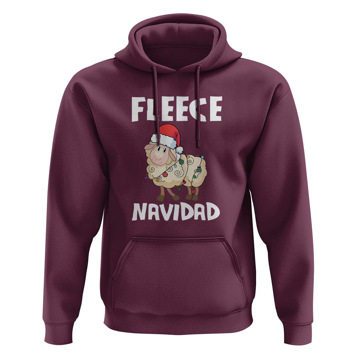 Funny Christmas Sheep Hoodie Fleece Navidad Feliz Spanish Merry Xmas