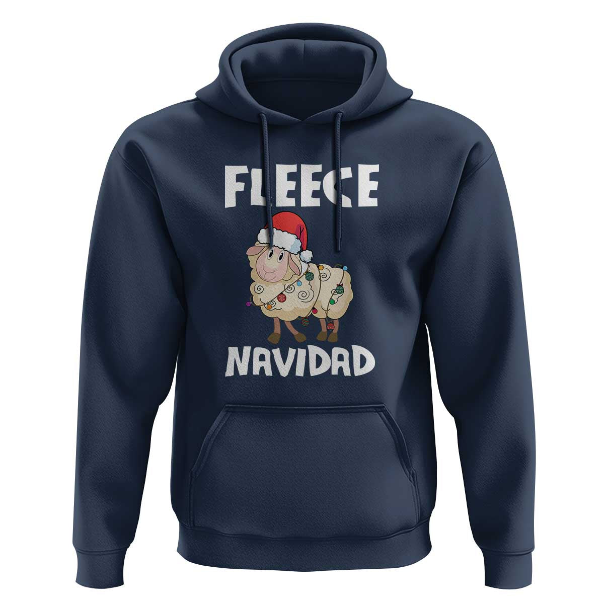 Funny Christmas Sheep Hoodie Fleece Navidad Feliz Spanish Merry Xmas