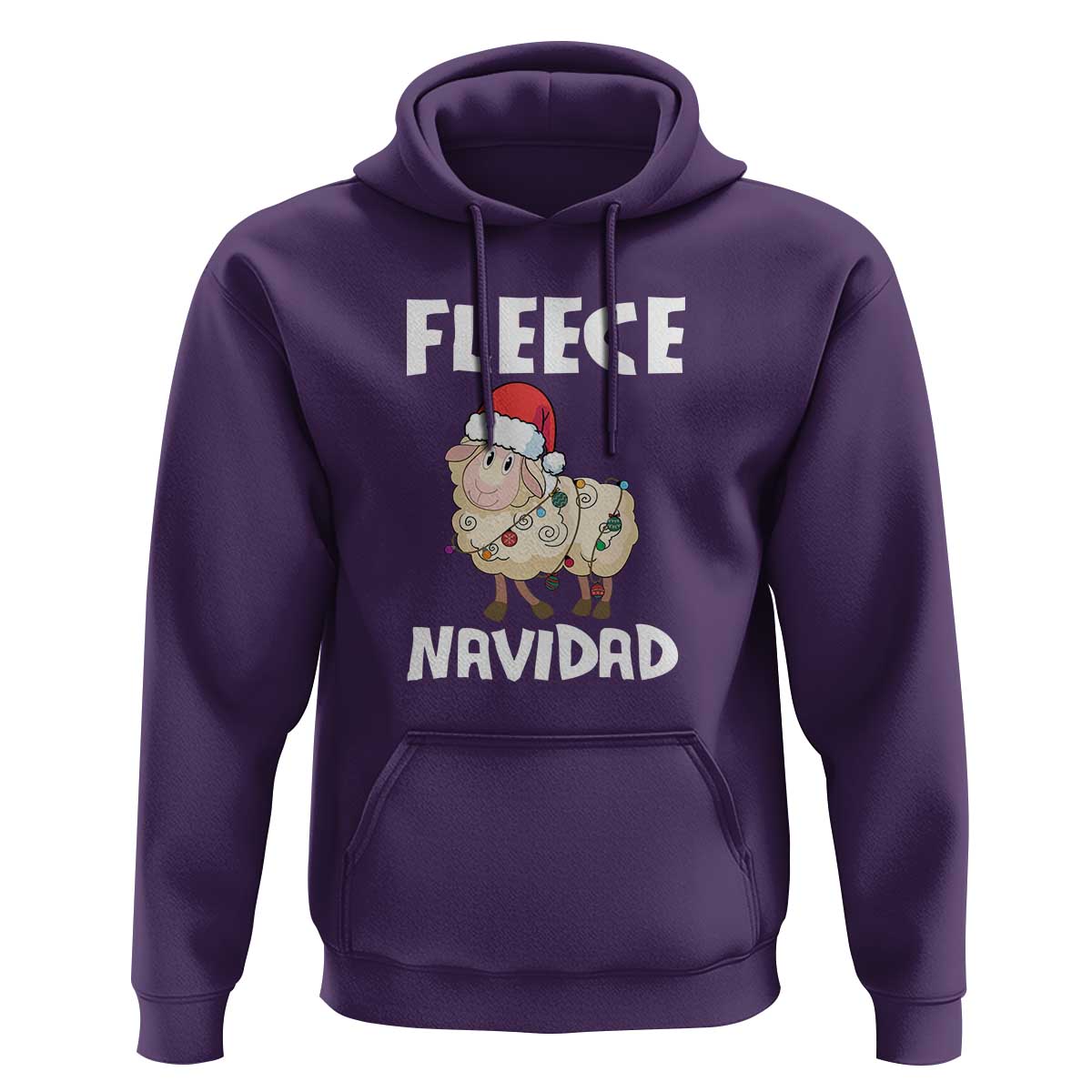 Funny Christmas Sheep Hoodie Fleece Navidad Feliz Spanish Merry Xmas