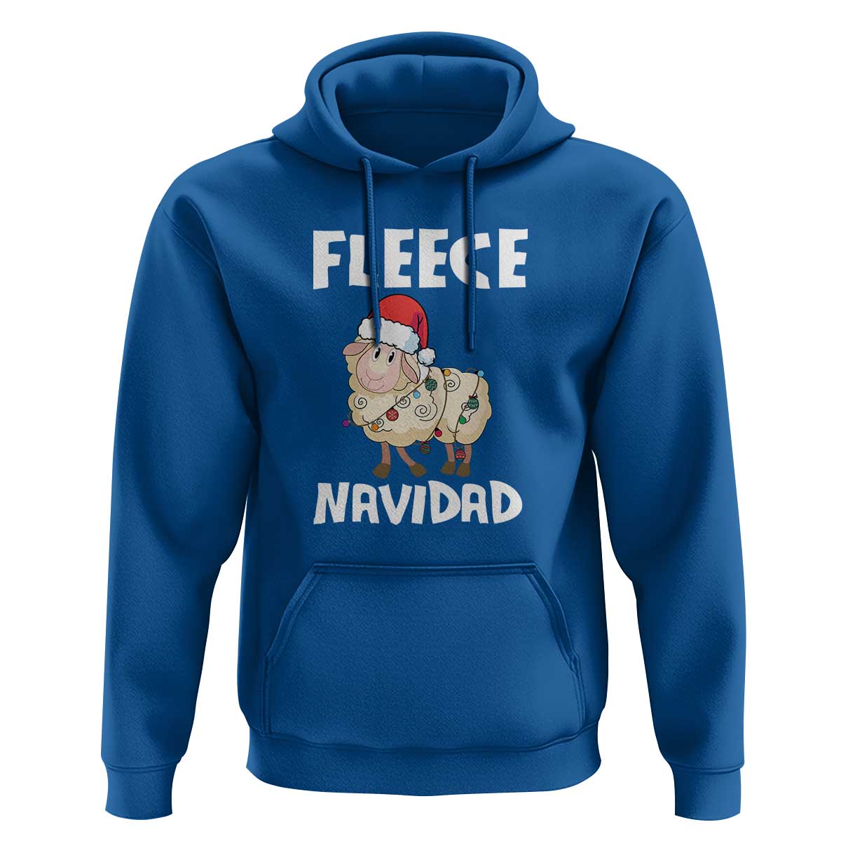 Funny Christmas Sheep Hoodie Fleece Navidad Feliz Spanish Merry Xmas