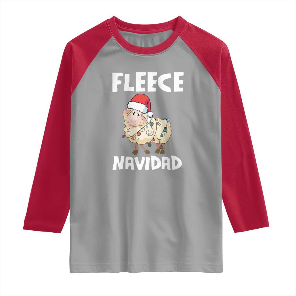 Funny Christmas Sheep Raglan Shirt Fleece Navidad Feliz Spanish Merry Xmas
