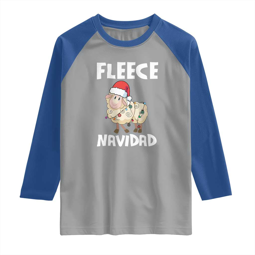 Funny Christmas Sheep Raglan Shirt Fleece Navidad Feliz Spanish Merry Xmas