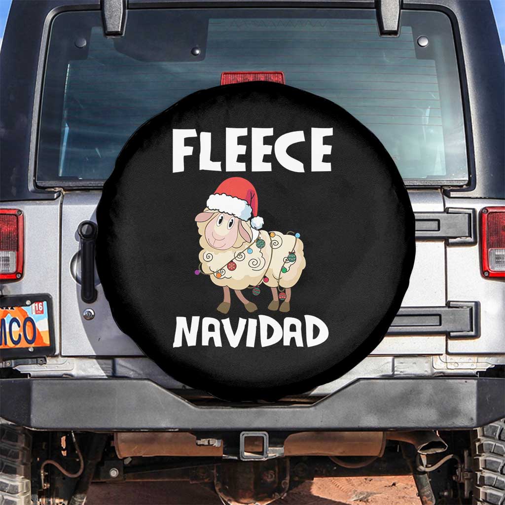 Funny Christmas Sheep Spare Tire Cover Fleece Navidad Feliz Spanish Merry Xmas
