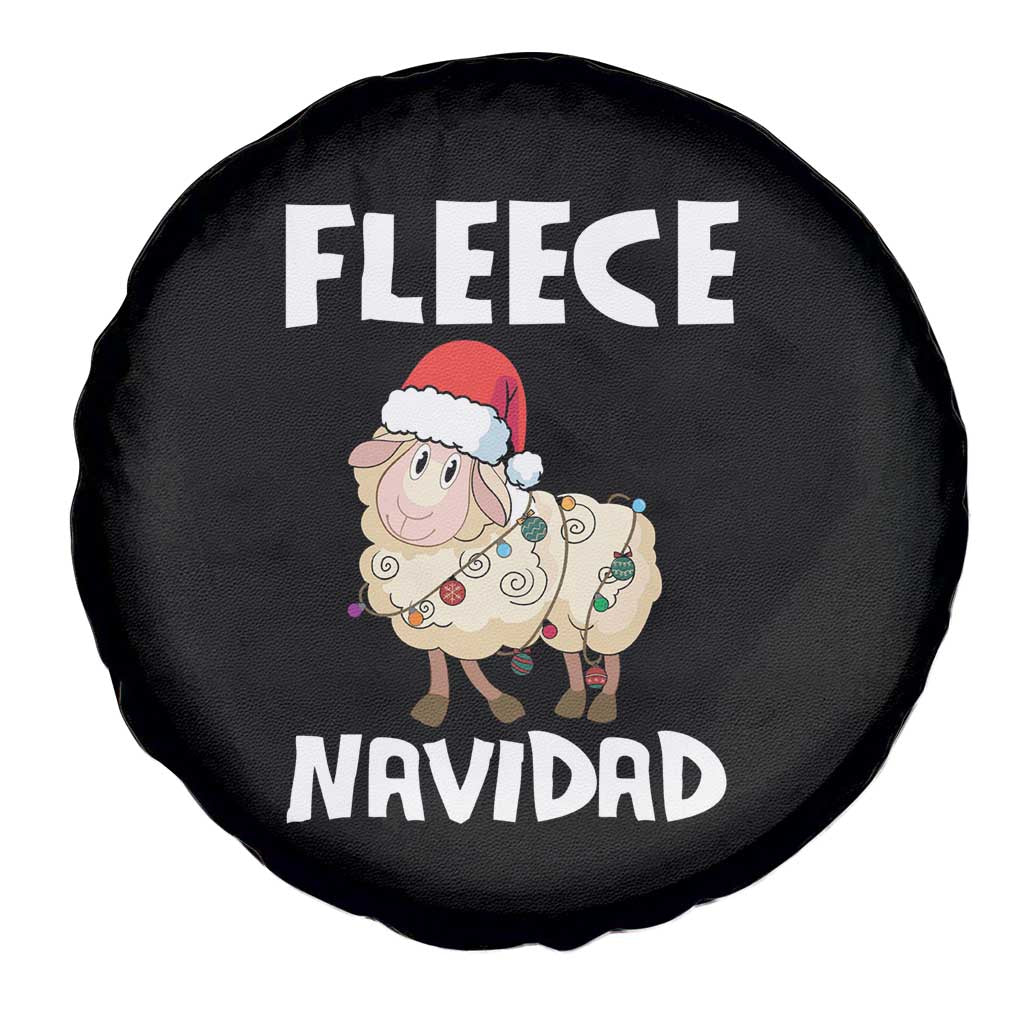 Funny Christmas Sheep Spare Tire Cover Fleece Navidad Feliz Spanish Merry Xmas