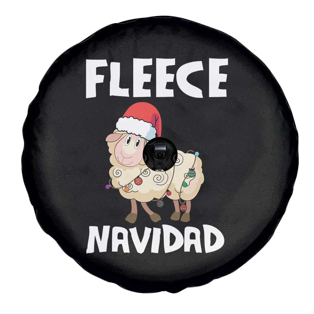 Funny Christmas Sheep Spare Tire Cover Fleece Navidad Feliz Spanish Merry Xmas