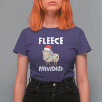 Funny Christmas Sheep T Shirt For Women Fleece Navidad Feliz Spanish Merry Xmas - Wonder Print Shop