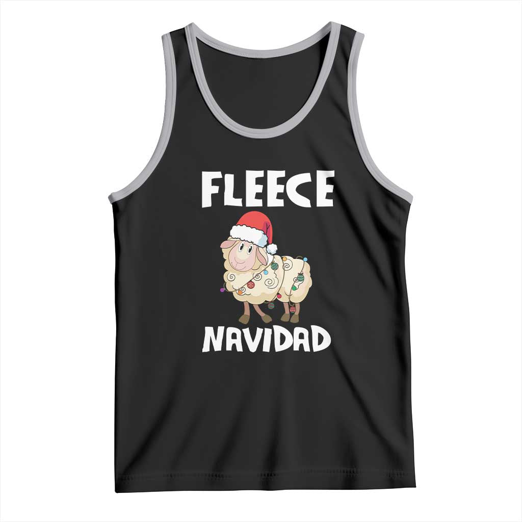 Funny Christmas Sheep Tank Top Fleece Navidad Feliz Spanish Merry Xmas