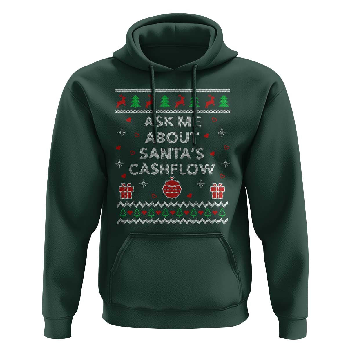 Funny Christmas Accountant Hoodie Ask Me About Santas Cash Flow Ugly Sweater