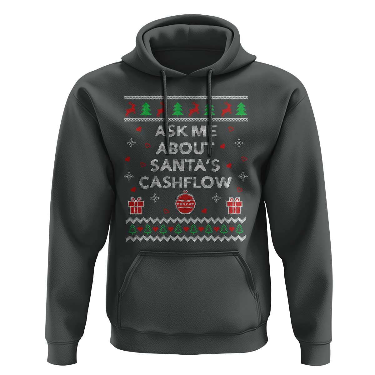 Funny Christmas Accountant Hoodie Ask Me About Santas Cash Flow Ugly Sweater